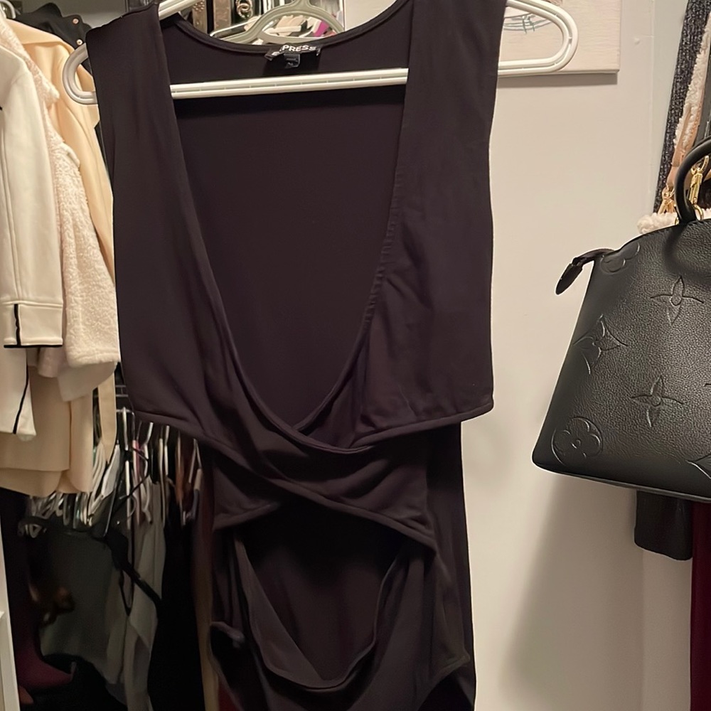 Black cutout bodysuit by express